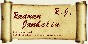 Radman Jankelin vizit kartica